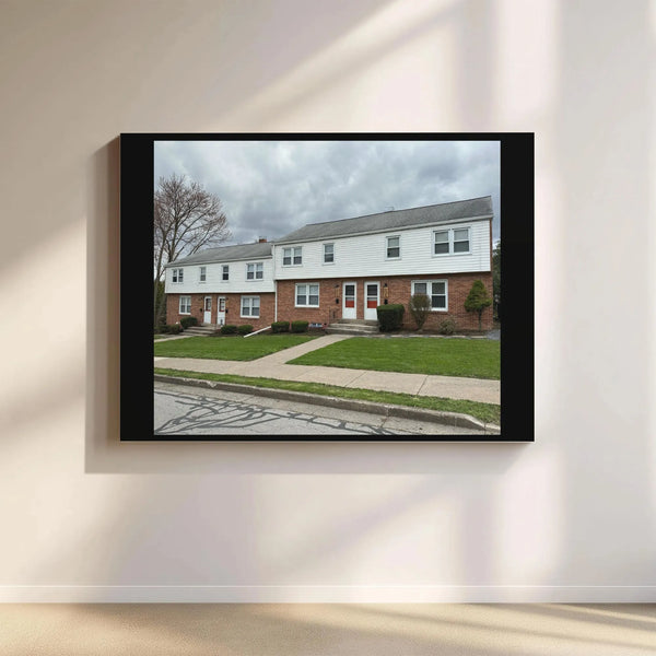 Suburban Townhouse Canvas Wall Art | Architectural Photography Print | Premium Gallery Wrapped Canvas | Home and Office Decor