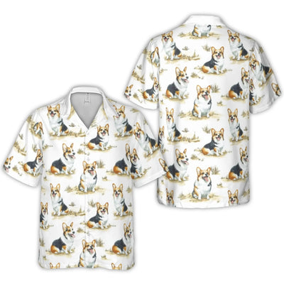 Corgi Hawaiian Shirt | Cute Dog Print Beach Top | Premium Lightweight Polyester | Perfect Gift For Dog Lovers And Pet Owners