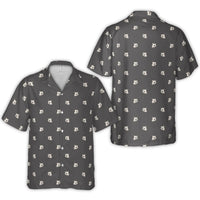 Cat Skull Hawaiian Shirt | Gothic All-Over Print Button Up | Breathable Polyester Aloha Top | Edgy Summer Gift for Alternative Fashion Lovers
