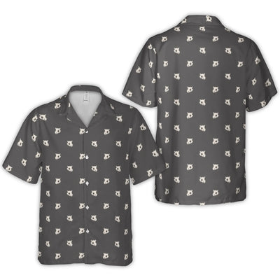 Cat Skull Hawaiian Shirt | Gothic All-Over Print Button Up | Breathable Polyester Aloha Top | Edgy Summer Gift for Alternative Fashion Lovers