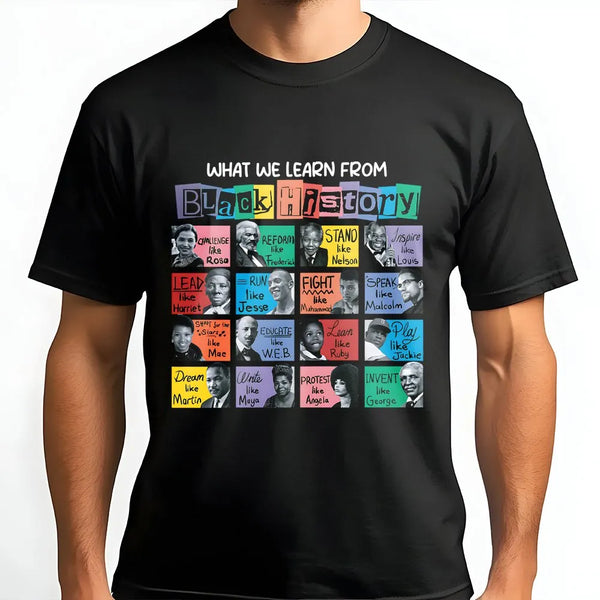 Black History Month T-Shirt | Inspirational African American Icons Graphic | Premium Cotton Unisex Tee | Gift for Teachers an