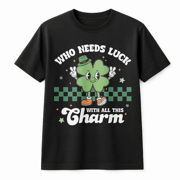 St Patrick's Day T-Shirt | Retro Lucky Clover Graphic Tee | 100% Cotton Premium Unisex Shirt | Funny Irish Gift for Men and W