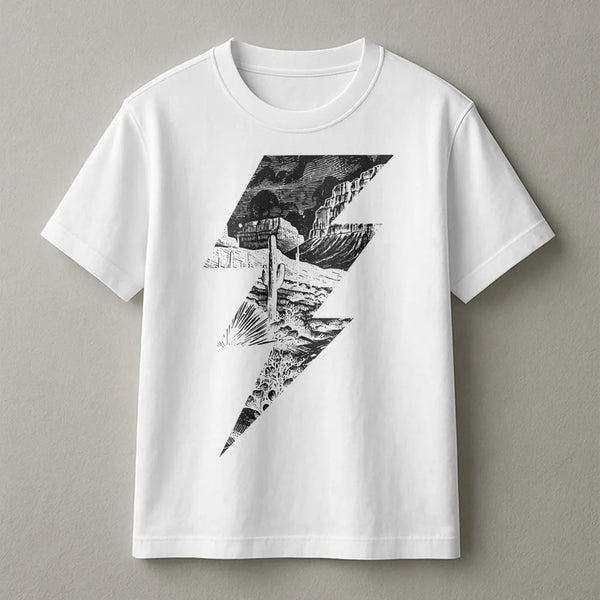 Desert Lightning T-Shirt | Western Cactus Graphic Print | 100% Soft Cotton Tee | Boho Rodeo Style Gift for Her