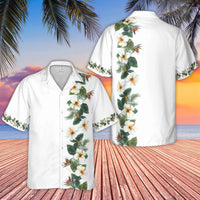 Tropical Hawaiian Shirt | White Hibiscus and Bird of Paradise Floral Print | Lightweight Woven Polyester | Vacation Beach Summer Wear for Men