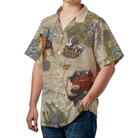 Viking Hawaiian Shirt | Fantasy Map Beer Print | Premium Woven Polyester | Unique Gift for Fantasy Fans & Beer Lovers