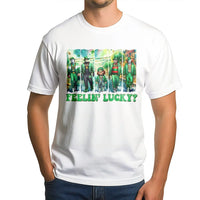 Feelin Lucky Horror T-Shirt | Slasher Movie Squad St. Patrick's Day Graphic Tee | 100% Cotton Premium Unisex Shirt | Funny Horror Fan Gift